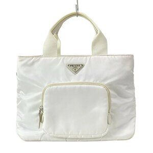 PRADA Padded Nylon Tote Bag White Nylon Leather - Tote Bag 843-071925